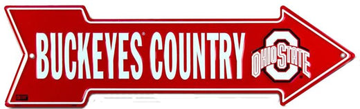 Signs 4 Fun Arrow Sign | OH State Buckeye Country | 20” x 5.75” | Embossed Aluminum Sign | Made in the USA | SACOB