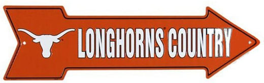 Signs 4 Fun Arrow Sign | TX Univ Longhorns | 20 x 5.75 | Embossed Aluminum Sign | Made in the USA | SACTL