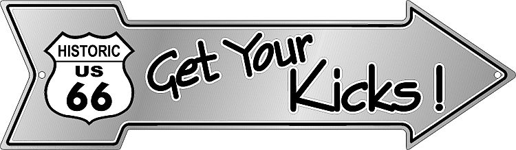 Signs 4 Fun Arrow Sign | 66 Get Your Kicks | 20 x 5.75 | Embossed Aluminum Sign | Made in the USA | SAD66K