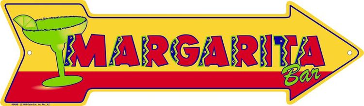Signs 4 Fun Arrow Sign | Margarita Bar | 20” x 5.75” | Embossed Aluminum Sign | Made in the USA | SAMB