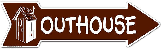 Signs 4 Fun Arrow Sign | Outhouse | 20 x 5.75 | Embossed Aluminum Sign | Made in the USA | SAOH