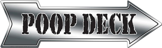 Signs 4 Fun Arrow Sign | Poop Deck | 20 x 5.75 | Embossed Aluminum Sign | Made in The USA | SAPD