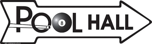 Signs 4 Fun Arrow Sign | Pool Hall | 20 x 5.75 | Embossed Aluminum Sign | Made in the USA | SAPH