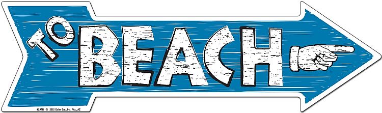 Signs 4 Fun Arrow Sign | to Beach | 20 x 5.75 | Embossed Aluminum Sign | Made in The USA | SATB
