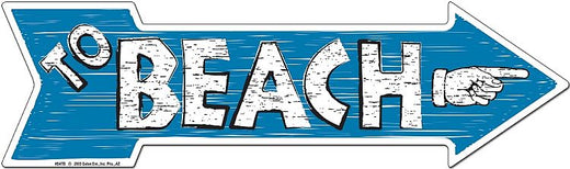 Signs 4 Fun Arrow Sign | to Beach | 20 x 5.75 | Embossed Aluminum Sign | Made in The USA | SATB