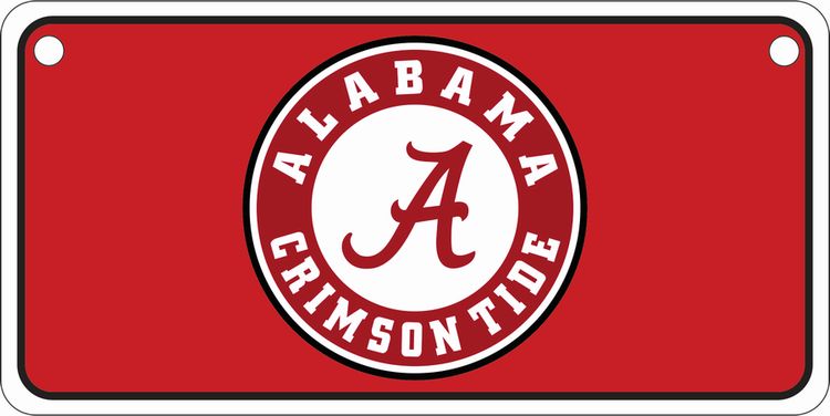 Signs 4 Fun SB2300 University of Alabama Tide Bike Tag, Red