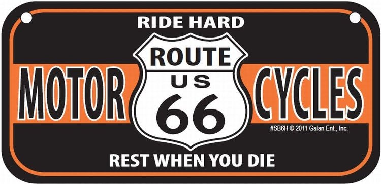 Signs 4 Fun Route 66 Motorcycle Bike Tag