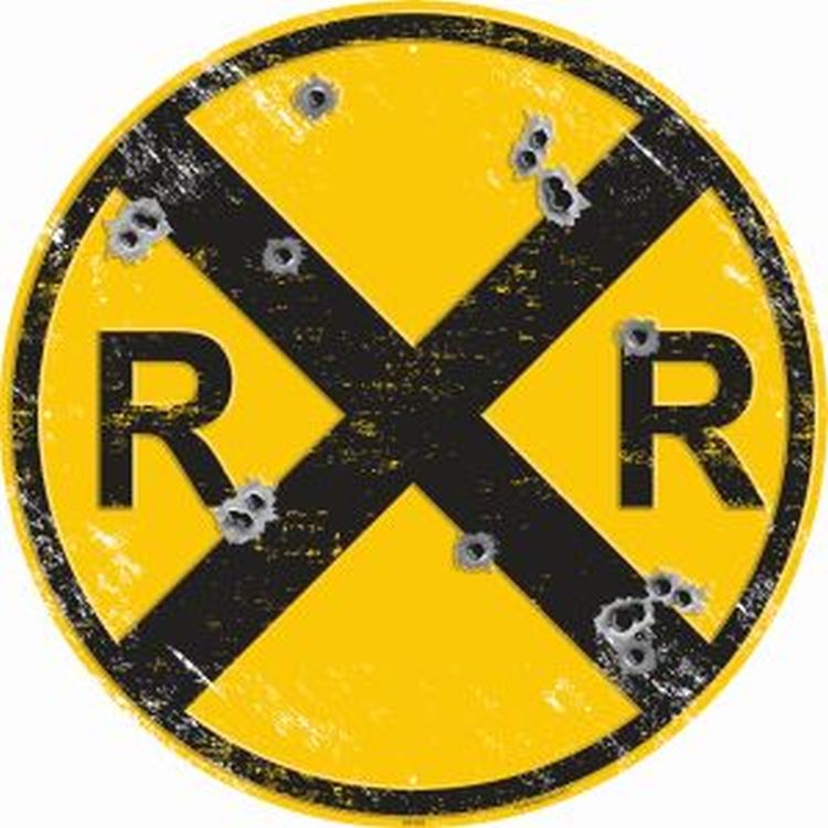 Signs 4 Fun Large Round Sign | Railroad Bullet Holes Sign | 24 Diameter | Embossed Aluminum Sign | Made in the USA