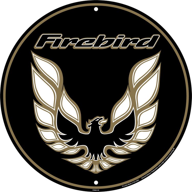 Signs 4 Fun Large Round Sign | Pontiac Firebird GM Sign | 24” Diameter | Embossed Aluminum Sign | Made in the USA