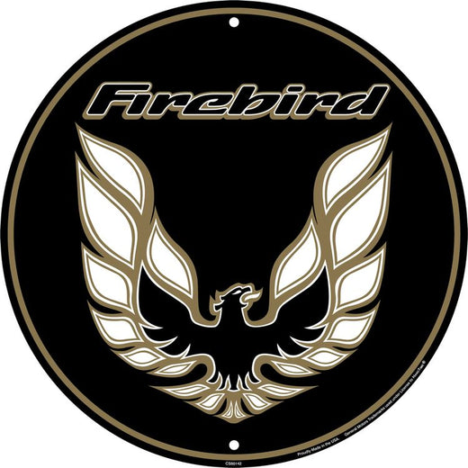 Signs 4 Fun Large Round Sign | Pontiac Firebird GM Sign | 24” Diameter | Embossed Aluminum Sign | Made in the USA