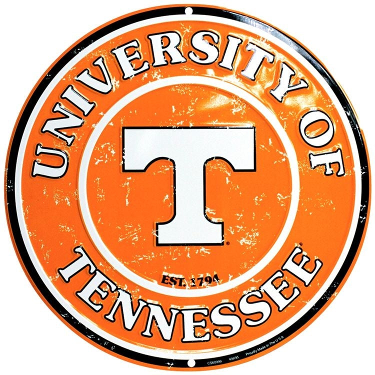 Signs 4 Fun SC0059 University of Tennessee 24 inch Large Round Sign, Orange