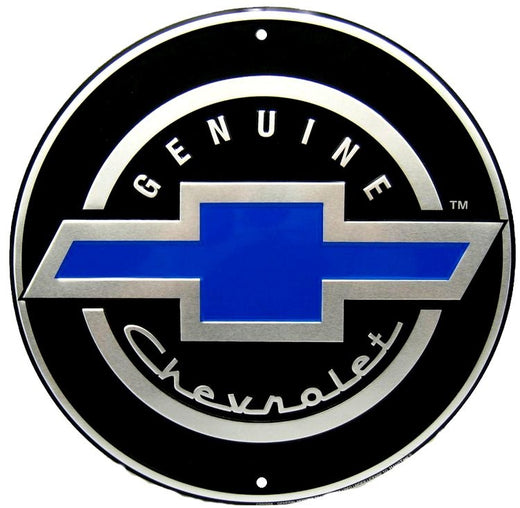 Signs 4 Fun SC0081 Chevy 24 inch Large Round Sign, Blue
