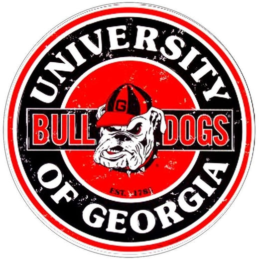 Signs 4 Fun Large Round Sign | Georgia Bulldogs Sign | 24 Diameter | Embossed Aluminum Sign | Made in the USA