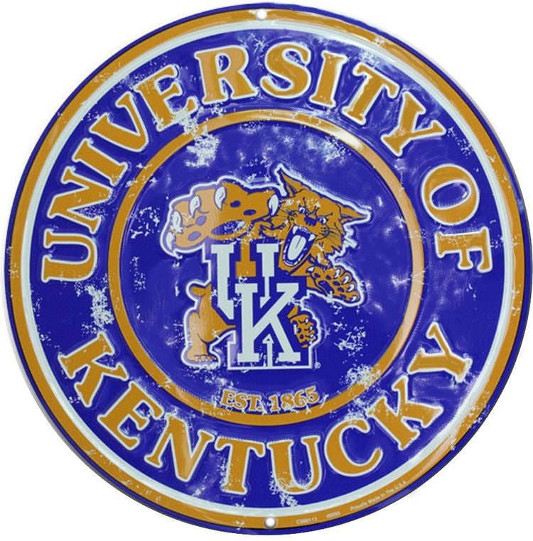Signs 4 Fun SC0113 University of Kentucky 24 inch Large Round Sign, Blue