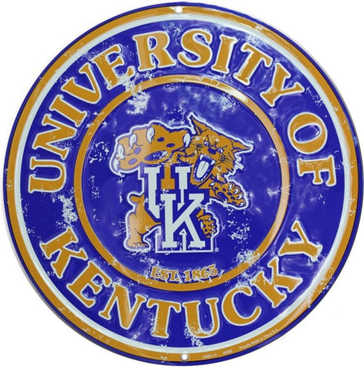 Signs 4 Fun SC0113 University of Kentucky 24 inch Large Round Sign, Blue