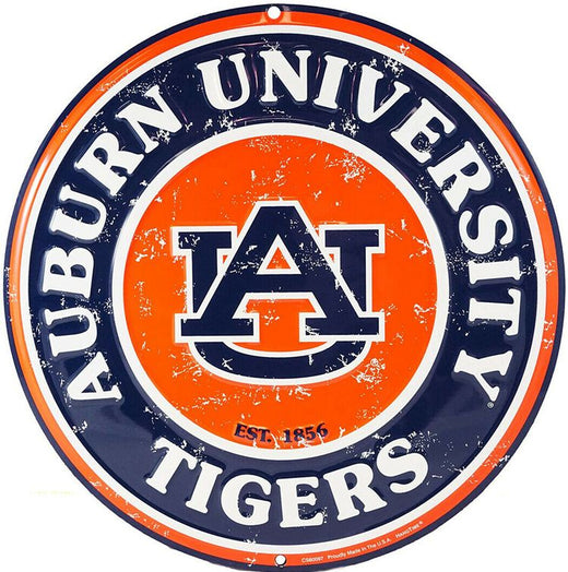Signs 4 Fun SC0118 Auburn University 24 inch Large Round Sign, Orange
