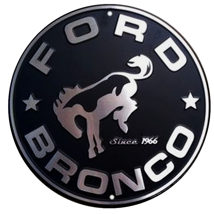 Signs 4 Fun Large Round Sign | Ford Bronco Ford Sign | 24 Diameter | Embossed Aluminum Sign | Made in the USA