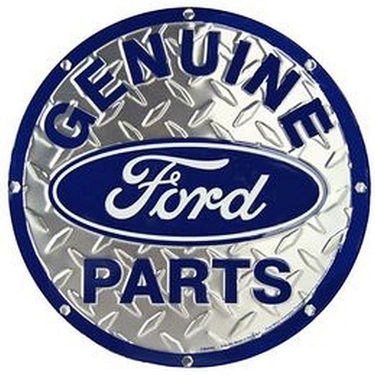 Signs 4 Fun Large Round Sign | Ford Diamondplate Sign | 24 Diameter | Embossed Aluminum Sign | Made in the USA