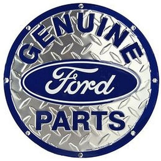 Signs 4 Fun Large Round Sign | Ford Diamondplate Sign | 24 Diameter | Embossed Aluminum Sign | Made in the USA
