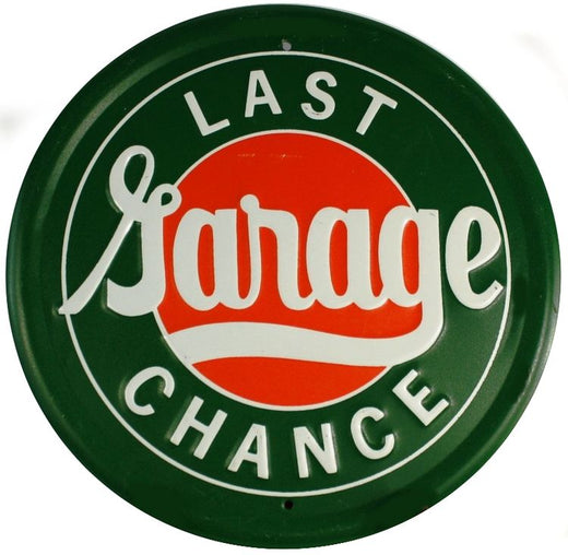 Signs 4 Fun Large Round Sign - Garage Sign - 24” Diameter - Embossed Aluminum Sign - Made in the USA
