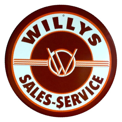 Signs 4 Fun SCRD29 Willy's 24 inch Large Round Sign, Maroon