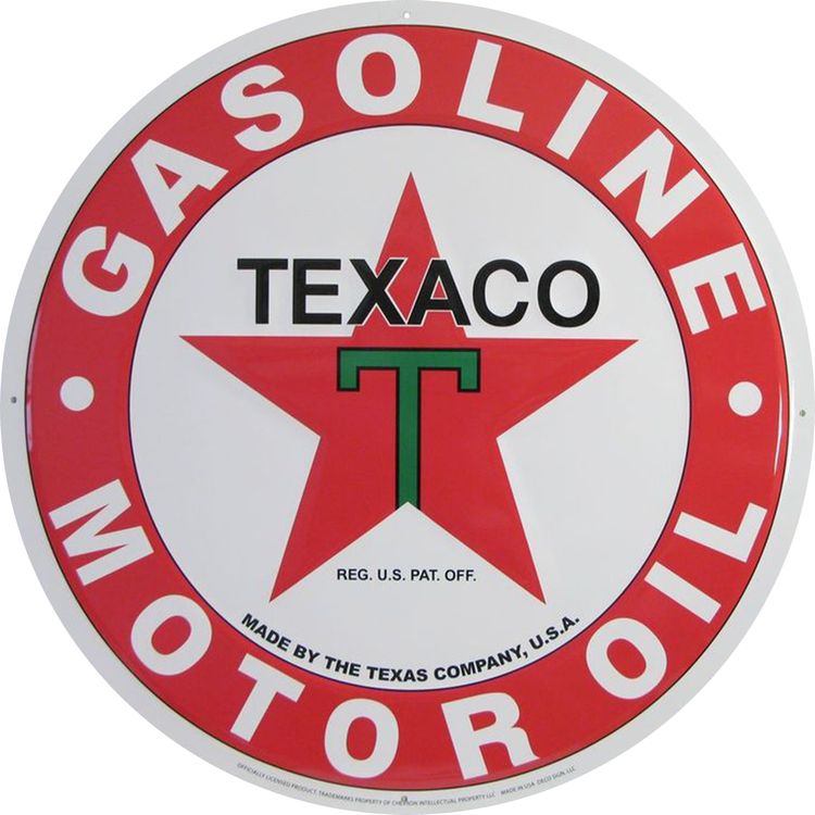 Signs 4 Fun SCTX7 Texaco Logo Lg 24 inch Large Round Sign, Red