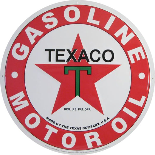 Signs 4 Fun SCTX7 Texaco Logo Lg 24 inch Large Round Sign, Red
