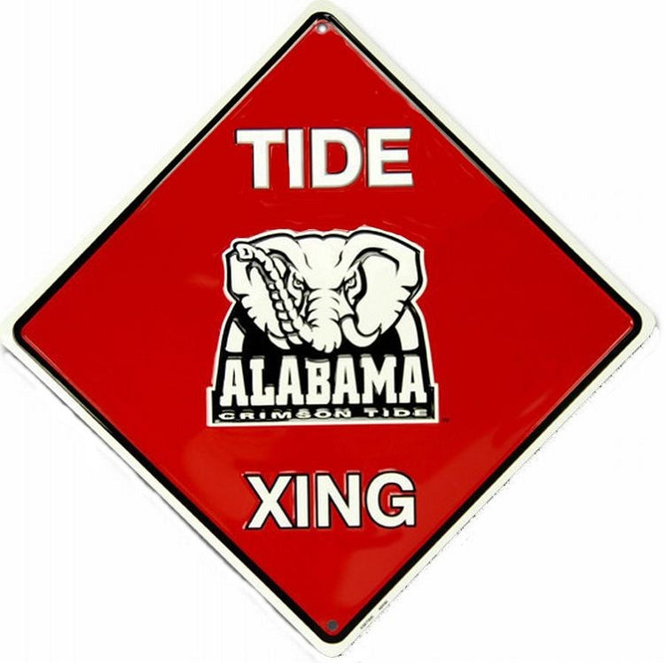 Signs 4 Fun Decorative Crossing Sign | Alabama Tide Xing | 12” x 12” | Embossed Aluminum Sign | Made in the USA | SD67000