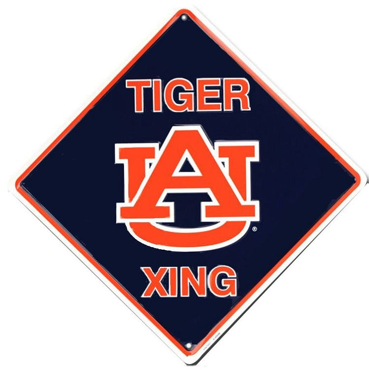Signs 4 Fun Decorative Crossing Sign | Auburn Tigers Xing | 12 x 12 | Embossed Aluminum Sign | Made in the USA | SD67001