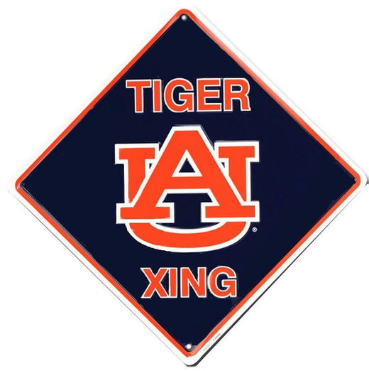 Signs 4 Fun Decorative Crossing Sign | Auburn Tigers Xing | 12 x 12 | Embossed Aluminum Sign | Made in the USA | SD67001