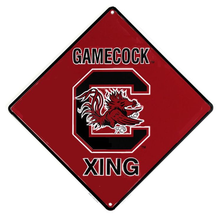 Signs 4 Fun Decorative Crossing Sign | SC Univ. Gamecock Xing | 24” x 5” | Embossed Aluminum Sign | Made in the USA | SD67026