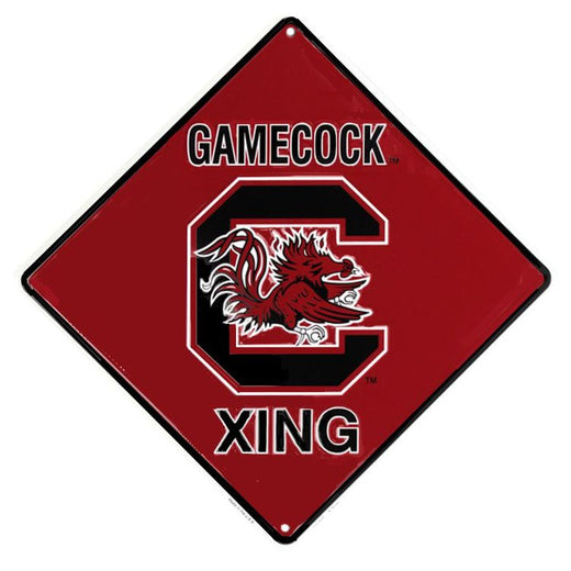 Signs 4 Fun Decorative Crossing Sign | SC Univ. Gamecock Xing | 24” x 5” | Embossed Aluminum Sign | Made in the USA | SD67026