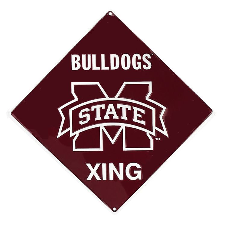 Signs 4 Fun Decorative Crossing Sign | MS State Bulldogs Xing | 24 x 5 | Embossed Aluminum Sign | Made in the USA | SD67027