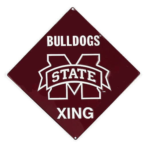Signs 4 Fun Decorative Crossing Sign | MS State Bulldogs Xing | 24 x 5 | Embossed Aluminum Sign | Made in the USA | SD67027