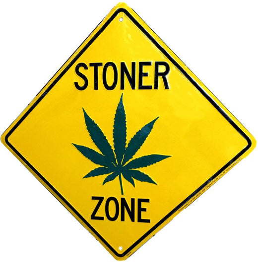 Signs 4 Fun Decorative Crossing Sign | Stoner Xing | 12” x 12” | Embossed Aluminum Sign | Made in the USA | SDMJ