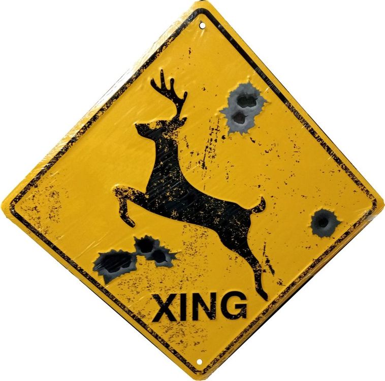Signs 4 Fun Decorative Crossing Sign | Deer Xing | 12 x 12 | Embossed Aluminum Sign | Made in the USA | SDXD2