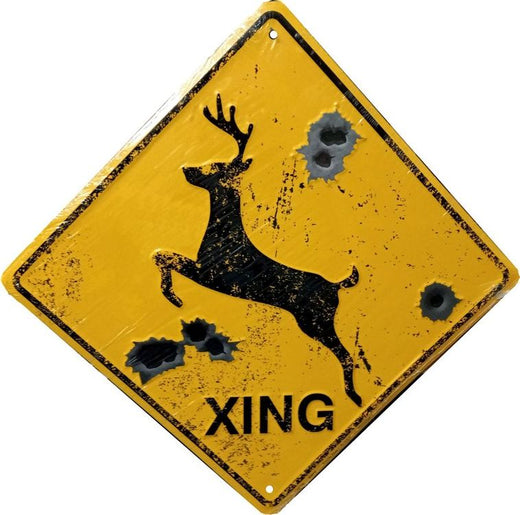 Signs 4 Fun Decorative Crossing Sign | Deer Xing | 12 x 12 | Embossed Aluminum Sign | Made in the USA | SDXD2