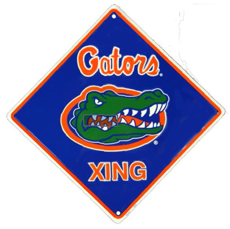 Signs 4 Fun Decorative Crossing Sign | FL Gator Xing | 24 x 5 | Embossed Aluminum Sign | Made in the USA | SDXG