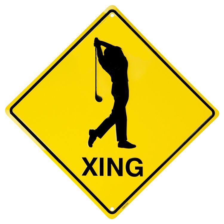 Signs 4 Fun Decorative Crossing Sign | Golfer Xing | 12 x 12 | Embossed Aluminum Sign | Made in The USA | SDXGF