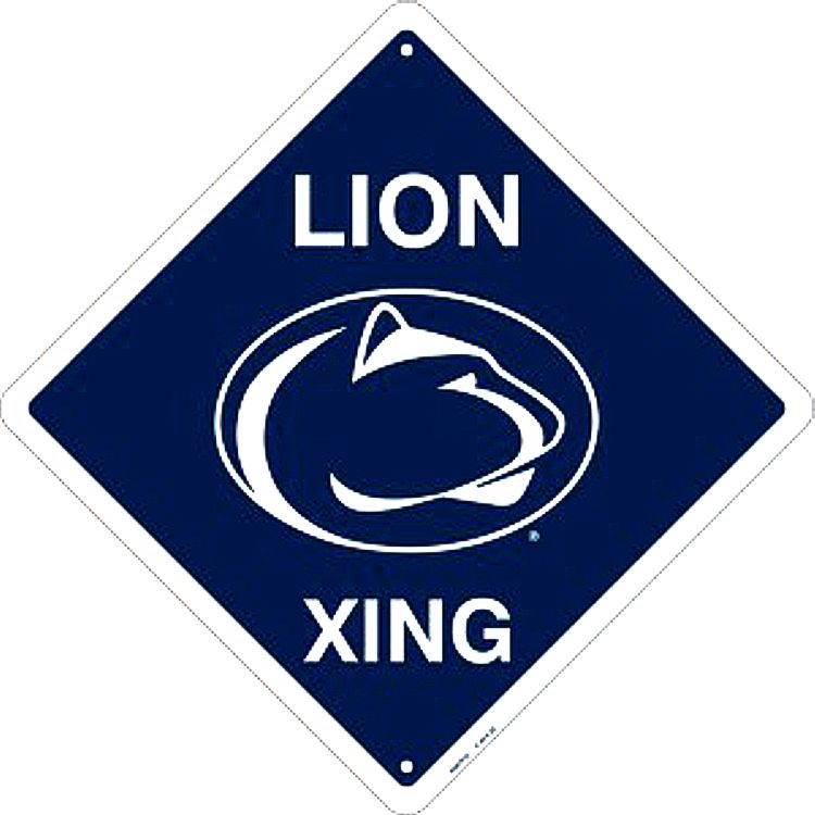 Signs 4 Fun Decorative Crossing Sign | Penn State Lion | 12” x 12” | Embossed Aluminum Sign | Made in the USA | SDXPS