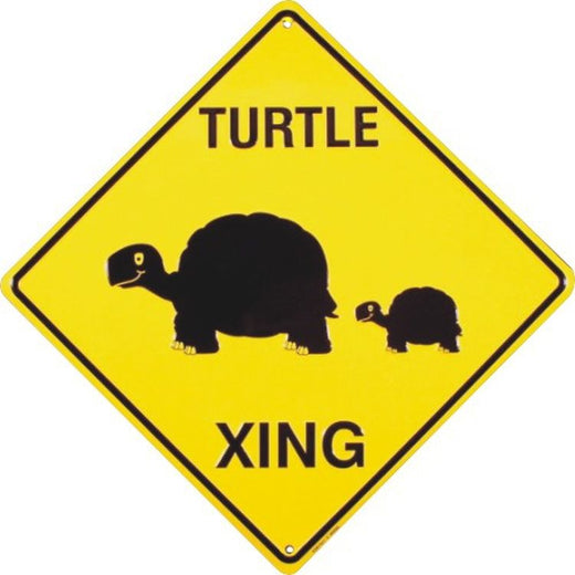 Signs 4 Fun Decorative Crossing Sign | Turtle Xing | 12 x 12 | Embossed Aluminum Sign | Made in the USA | SDXTR