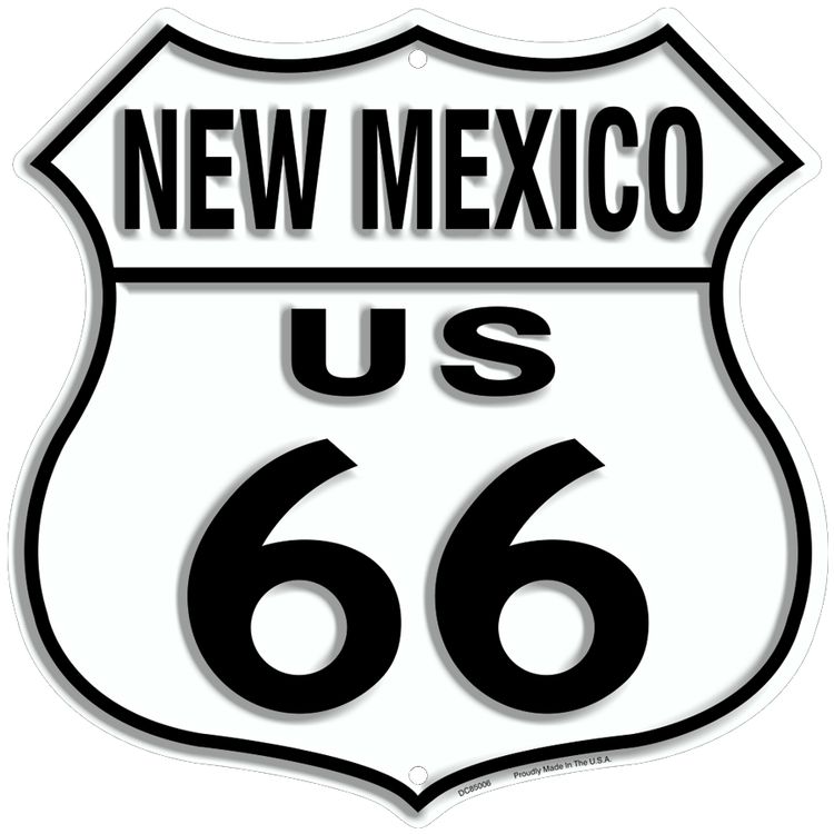 Signs 4 Fun Shield Sign | Route 66 New Mexico Shield Sign | 11” x 11.5”