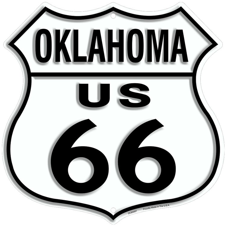Signs 4 Fun Shield Sign | Route 66 Oklahoma Shield Sign | 11” x 11.5”