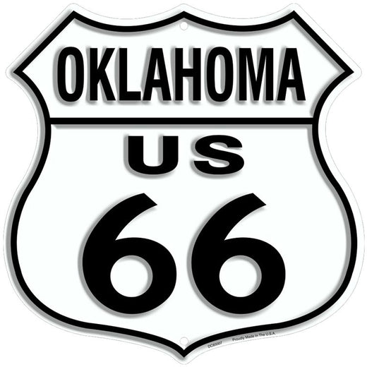 Signs 4 Fun Shield Sign | Route 66 Oklahoma Shield Sign | 11” x 11.5”