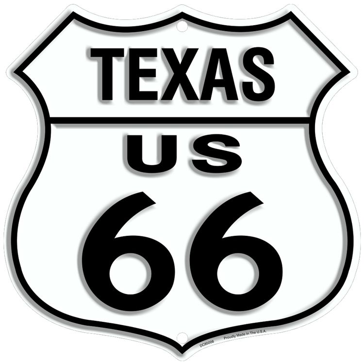 Signs 4 Fun Shield Sign | Route 66 Texas Shield Sign | 11 x 11.5 | Embossed Aluminum Sign | Made in The USA