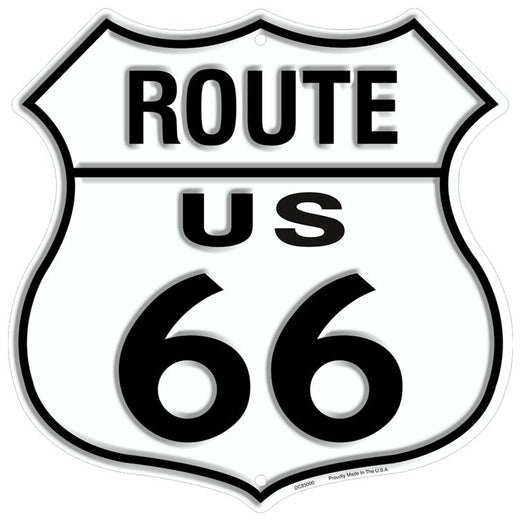 Signs 4 Fun Shield Sign | Route 66 US Shield Sign | 11 x 11.5 | Embossed Aluminum Sign | Made in The USA