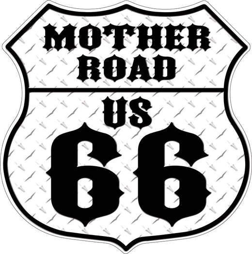 Signs 4 Fun Shield Sign | Mother Road Shield Sign | 11 x 11.5 | Embossed Aluminum Sign | Made in the USA