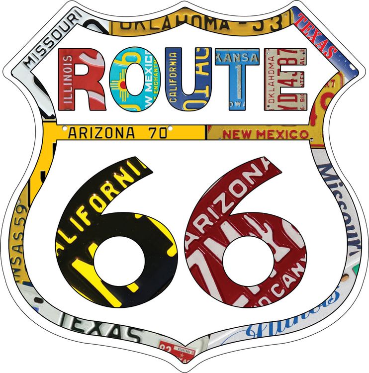 Signs 4 Fun Shield Sign | Route 66 Plate Border Shield | 11 x 11.5 | Embossed Aluminum Sign | Made in the USA