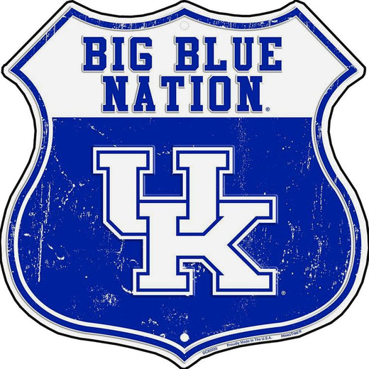 Signs 4 Fun Shield Sign | Kentucky Univ Big Blue Shield Sign | 12 x 12 | Embossed Aluminum Sign | Made in the USA