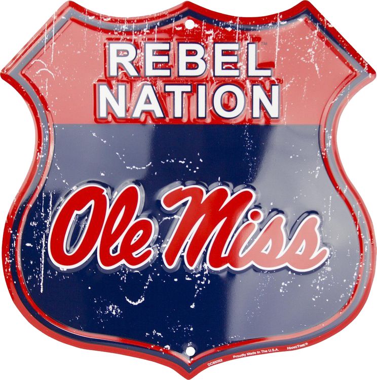 Signs 4 Fun Shield Sign | Mississippi Rebel Shield Sign | 12 x 12 | Embossed Aluminum Sign | Made in The USA